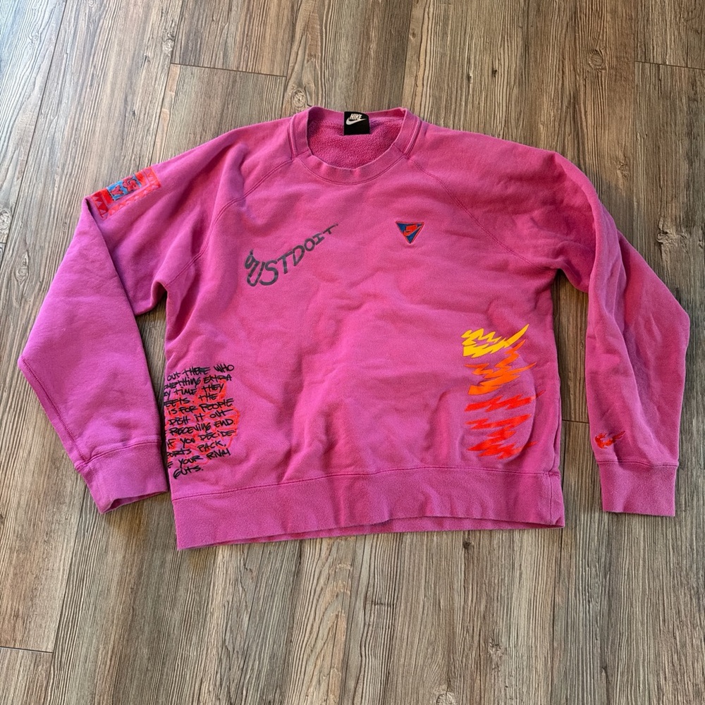 Nike Men's Vibrant Pink Crewneck Sweater